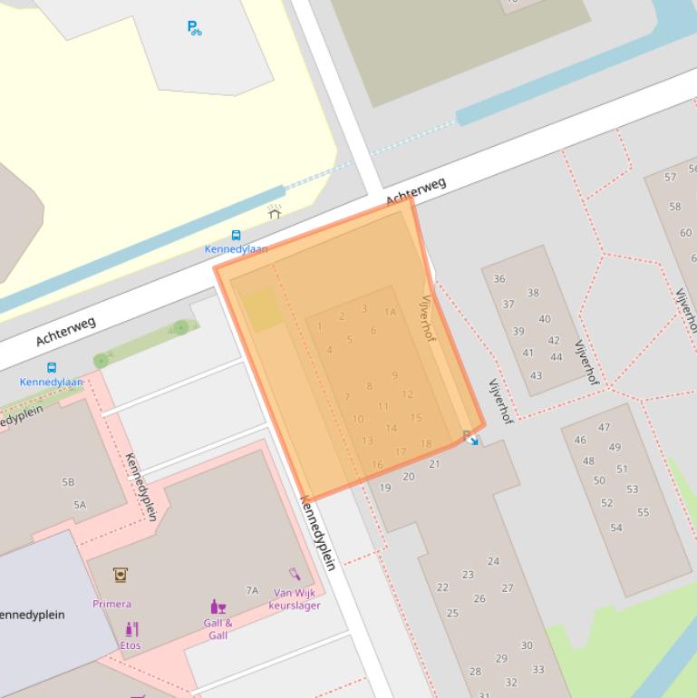 Kaart van postcodegebied 2421VX.