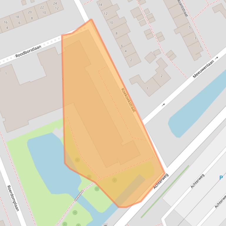 Kaart van postcodegebied 2421XE.