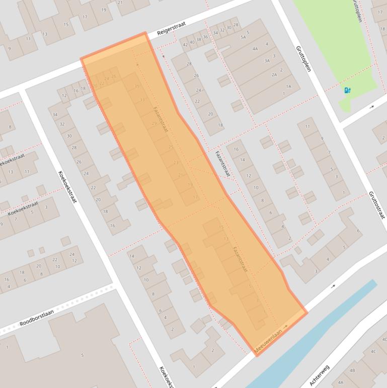 Kaart van postcodegebied 2421XK.