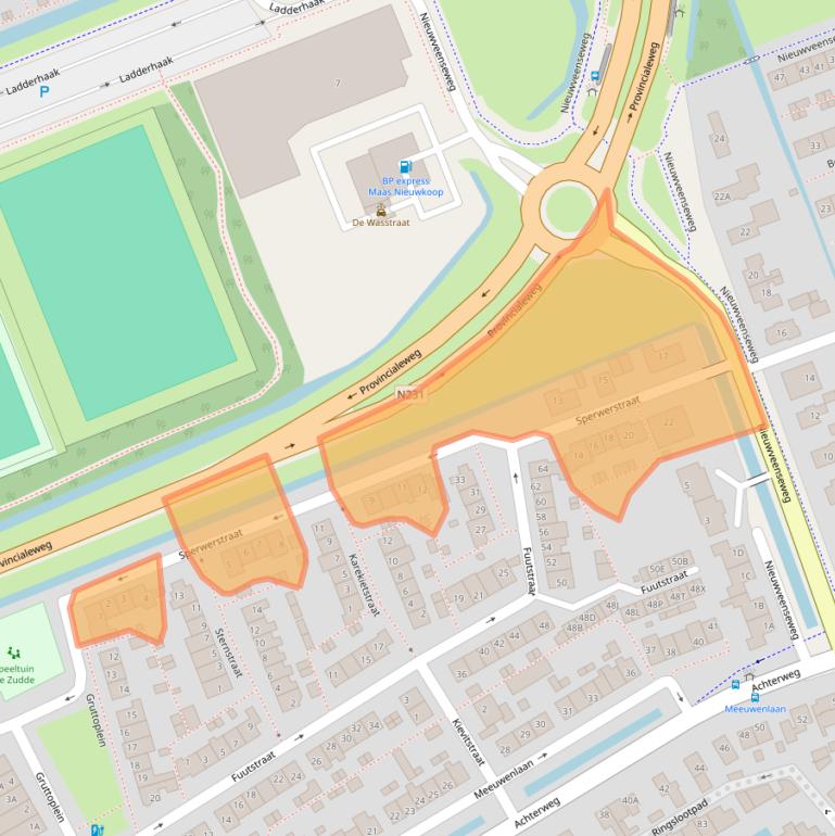 Kaart van postcodegebied 2421XM.