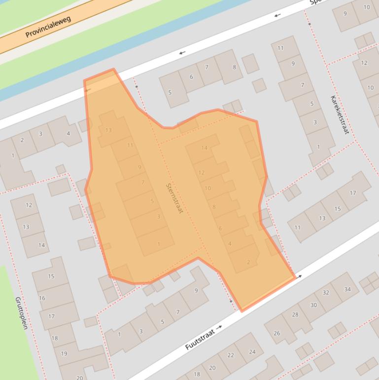 Kaart van postcodegebied 2421XN.