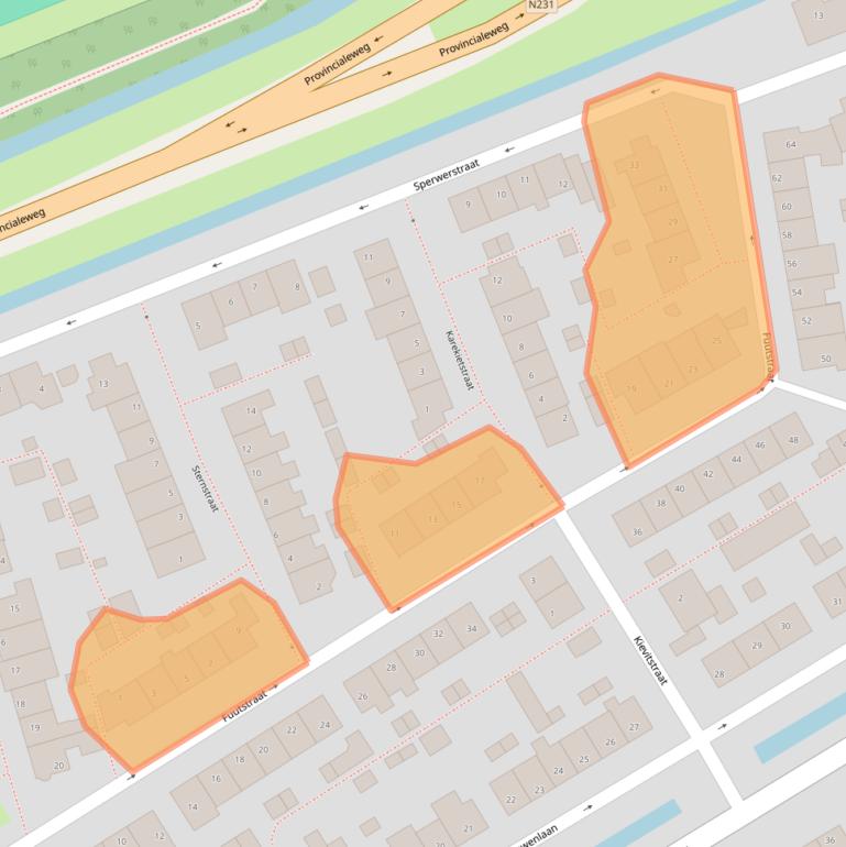Kaart van postcodegebied 2421XR.