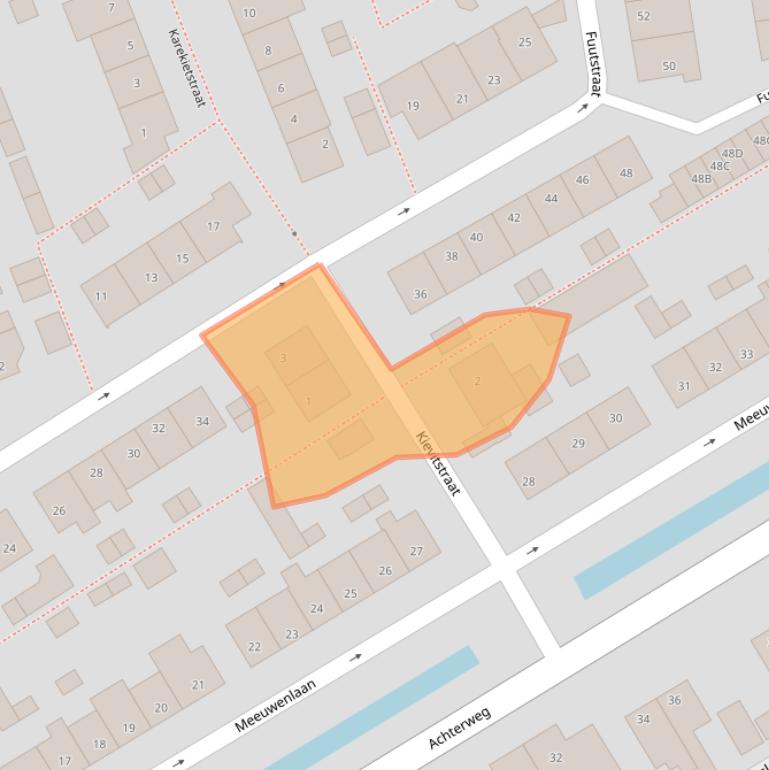 Kaart van postcodegebied 2421XV.