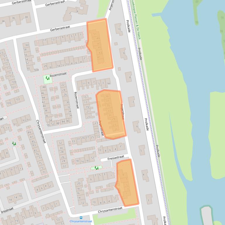 Kaart van postcodegebied 2431XA.