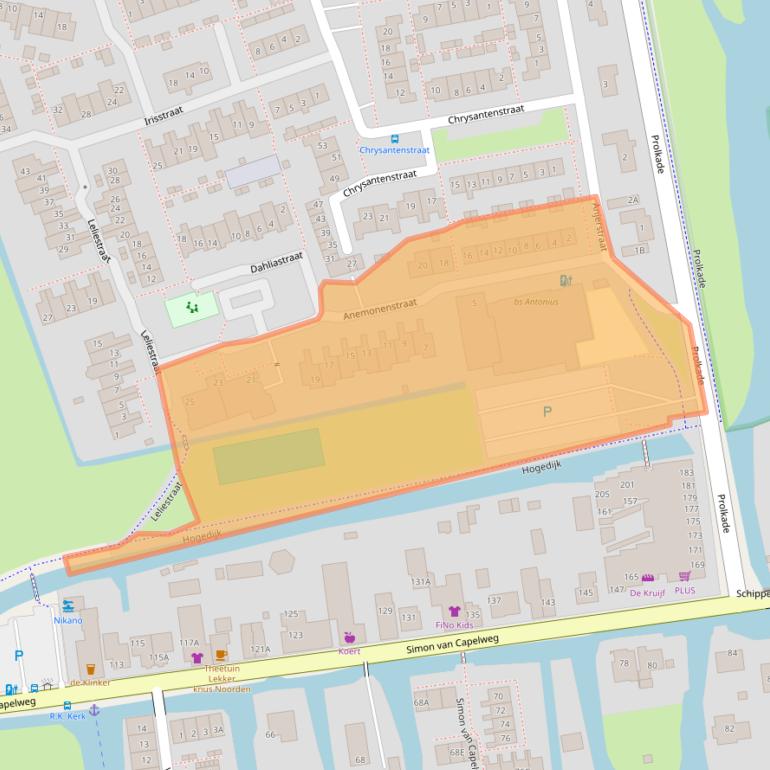 Kaart van postcodegebied 2431XB.