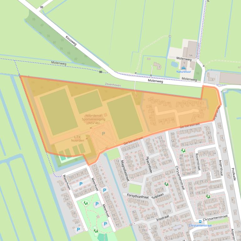 Kaart van postcodegebied 2431XN.