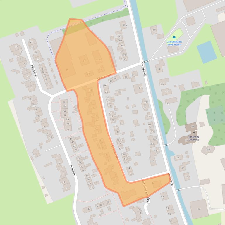 Kaart van postcodegebied 2435AA.