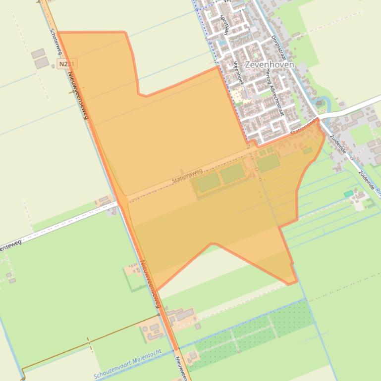 Kaart van postcodegebied 2435AN.