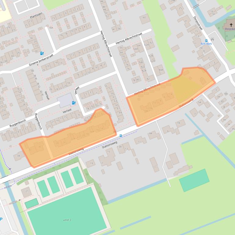 Kaart van postcodegebied 2435AP.