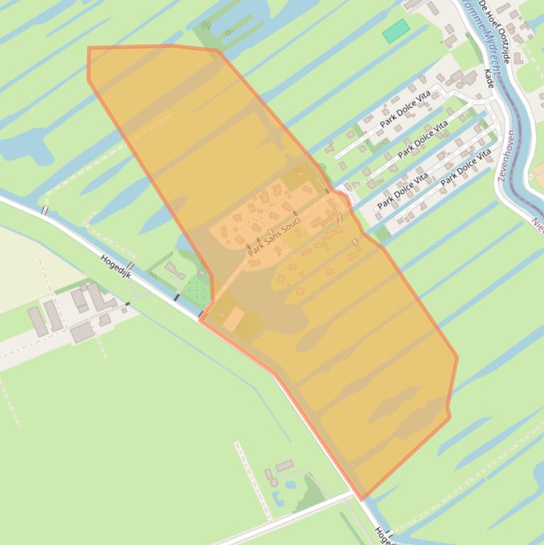 Kaart van postcodegebied 2435NE.