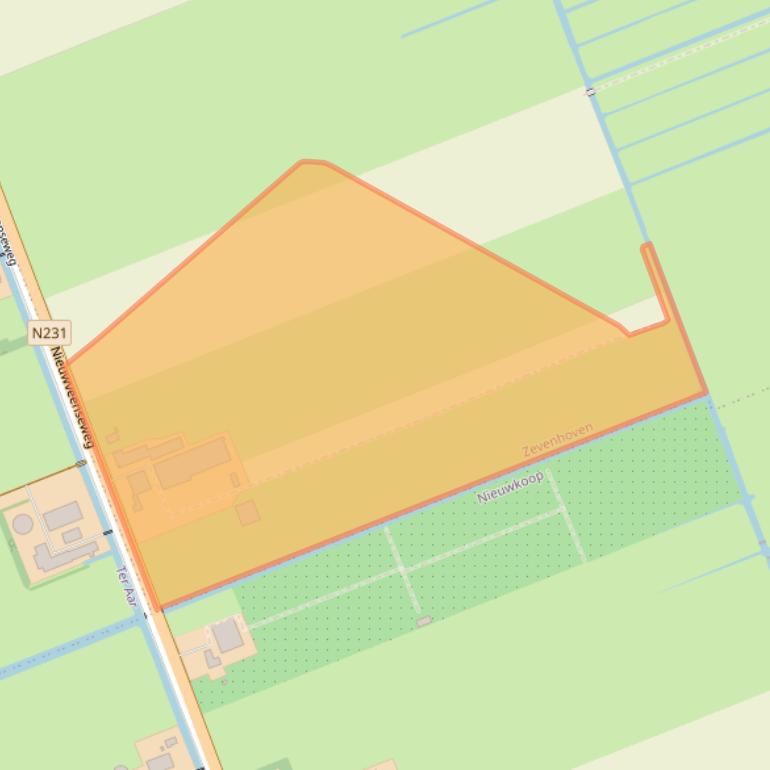 Kaart van postcodegebied 2435NW.