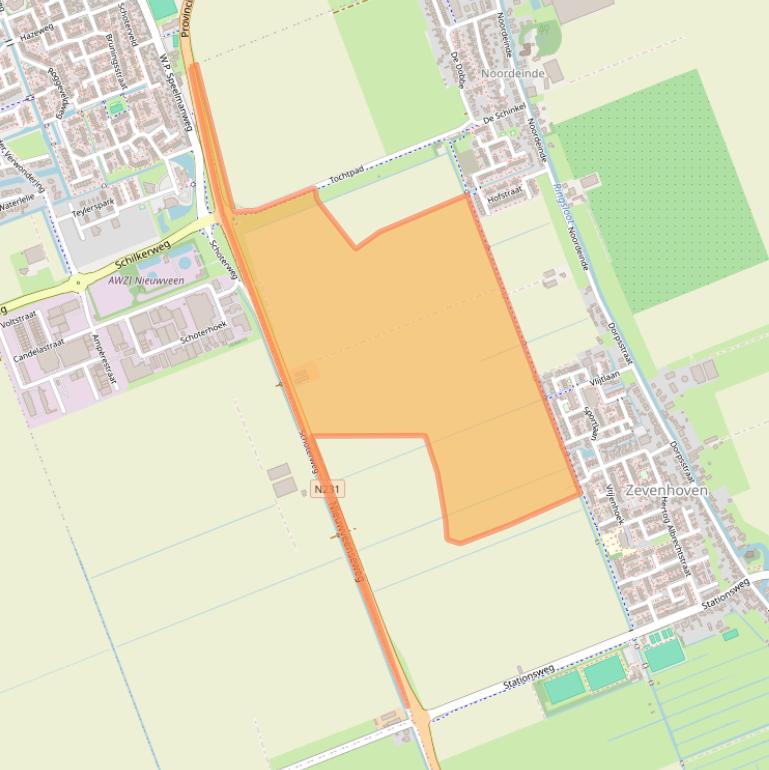 Kaart van postcodegebied 2435NX.