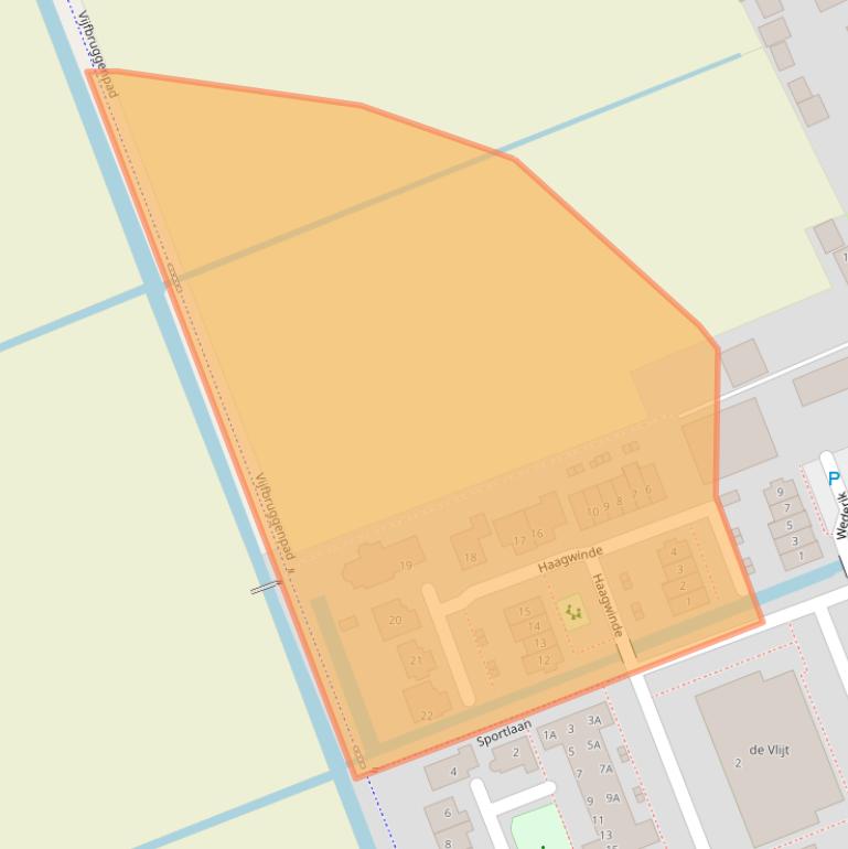 Kaart van postcodegebied 2435WG.