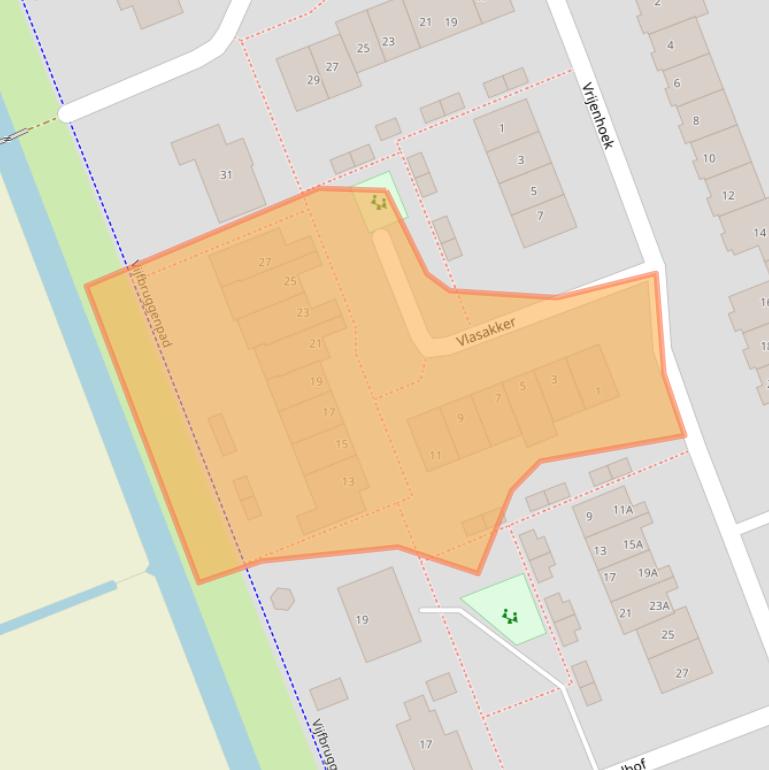 Kaart van postcodegebied 2435WV.