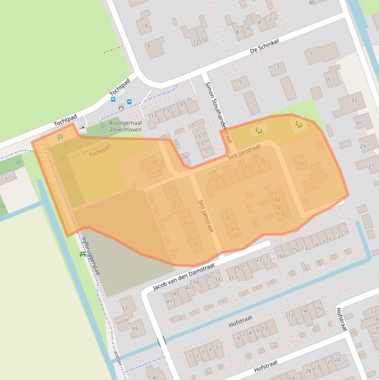 Kaart van postcodegebied 2435WX.
