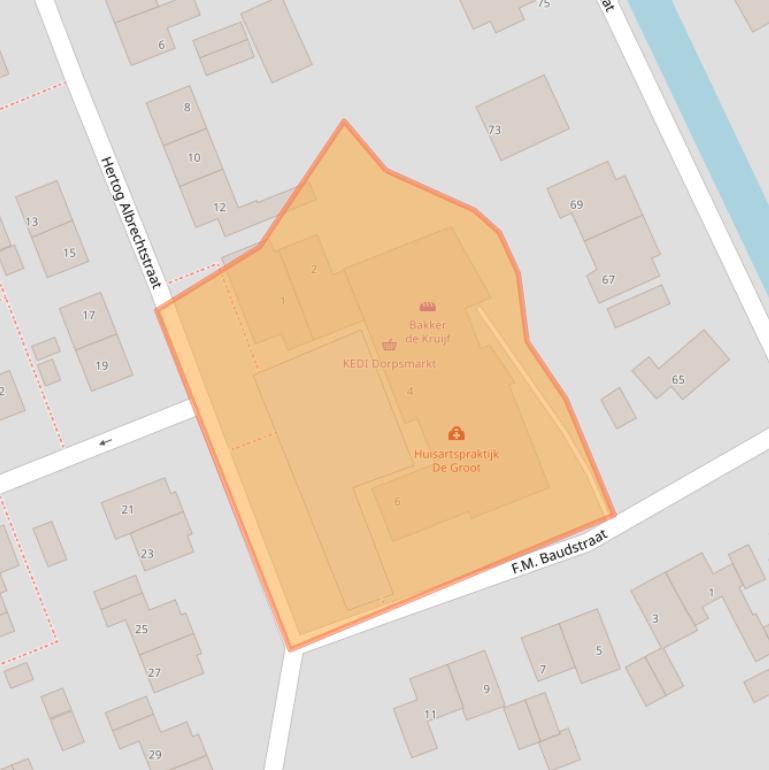 Kaart van postcodegebied 2435WZ.