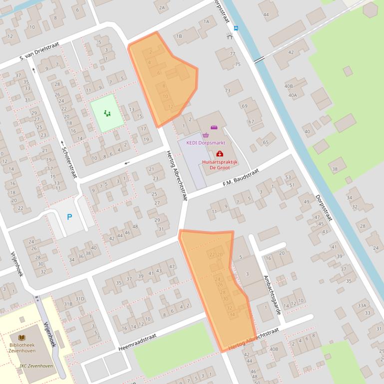 Kaart van postcodegebied 2435XC.