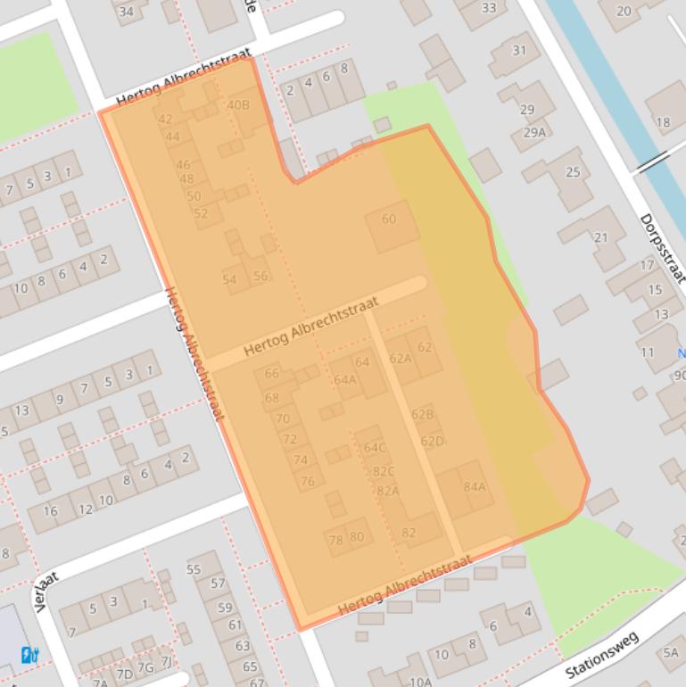 Kaart van postcodegebied 2435XD.