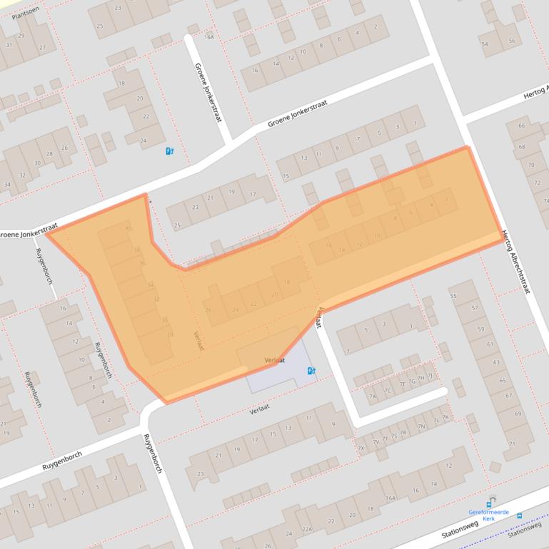 Kaart van postcodegebied 2435XG.