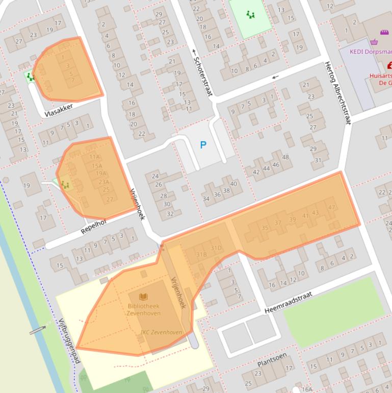 Kaart van postcodegebied 2435XV.