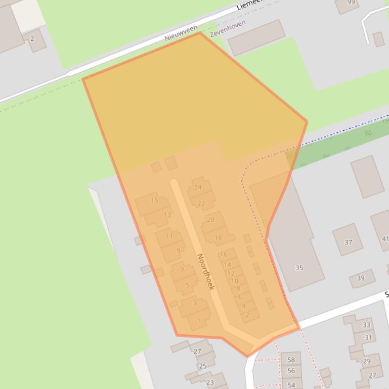 Kaart van postcodegebied 2435XZ.