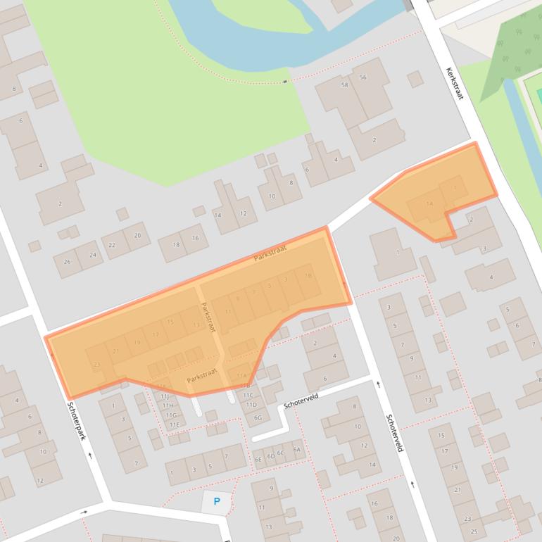 Kaart van postcodegebied 2441AA.