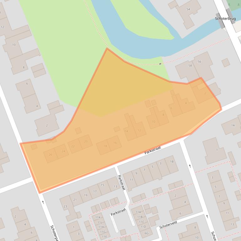 Kaart van postcodegebied 2441AB.