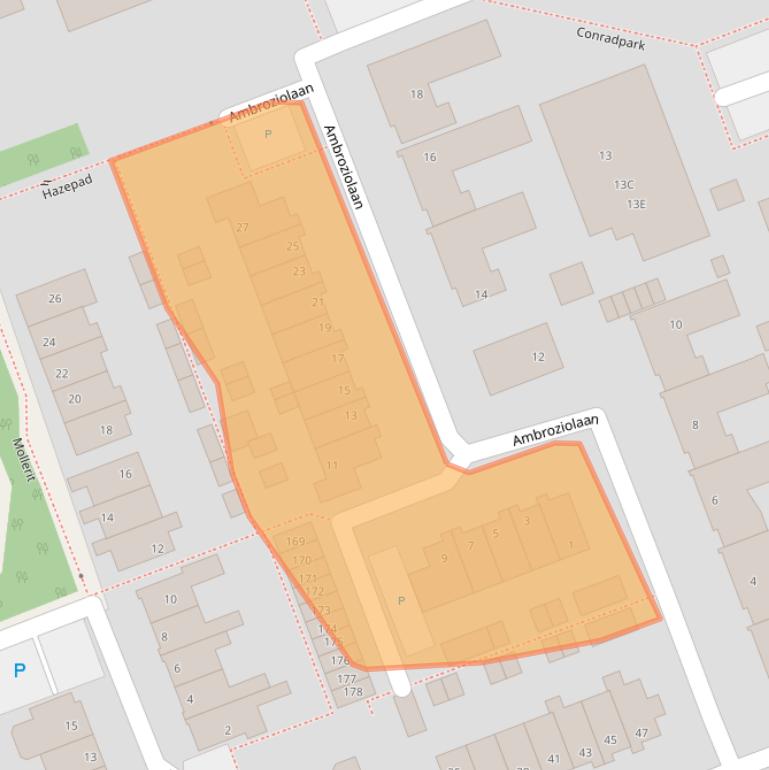 Kaart van postcodegebied 2441AC.