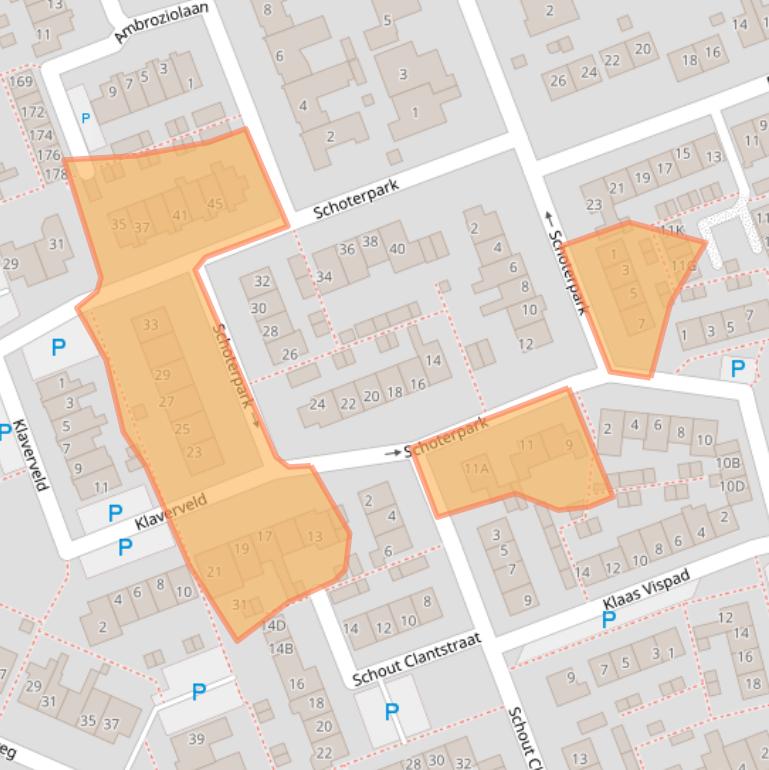 Kaart van postcodegebied 2441AH.