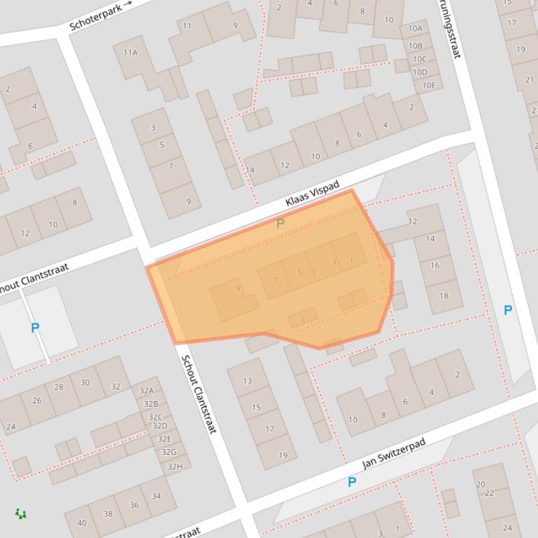 Kaart van postcodegebied 2441AK.