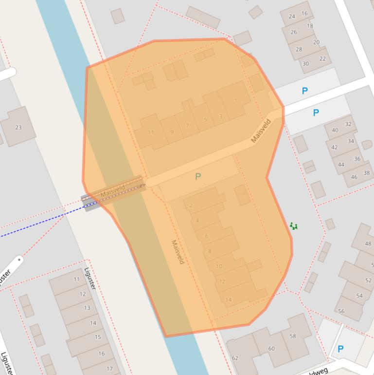 Kaart van postcodegebied 2441BS.