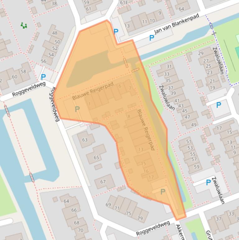 Kaart van postcodegebied 2441BT.