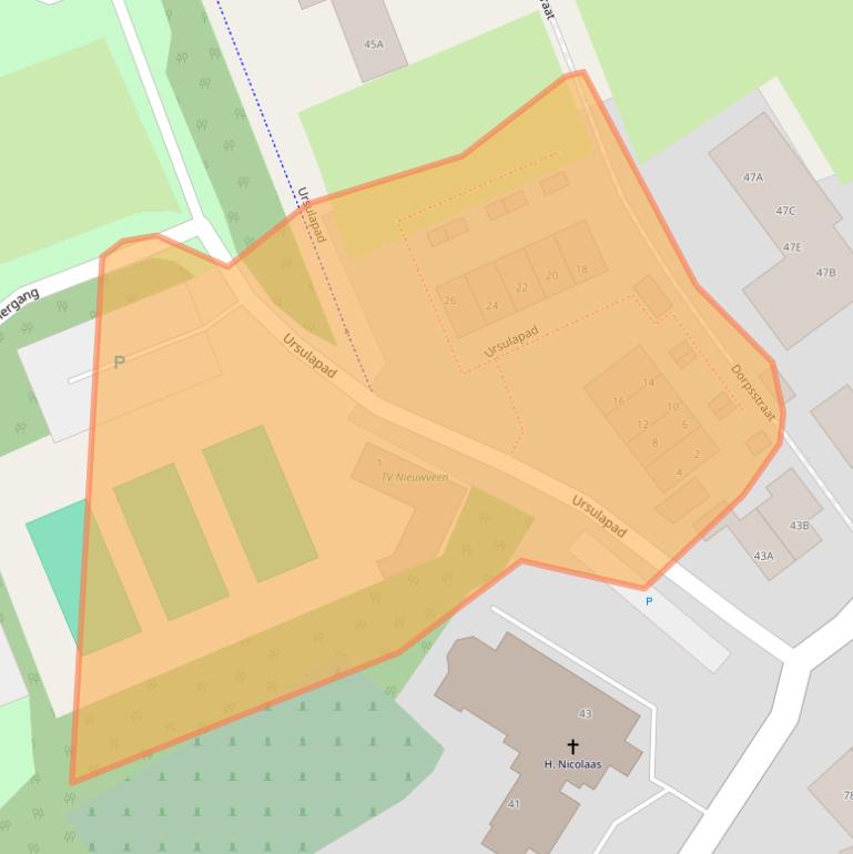 Kaart van postcodegebied 2441BZ.