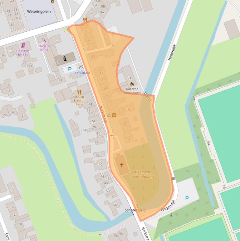 Kaart van postcodegebied 2441CC.