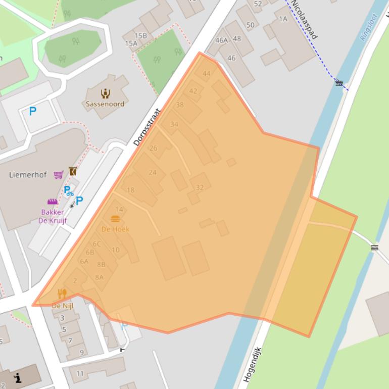 Kaart van postcodegebied 2441CH.