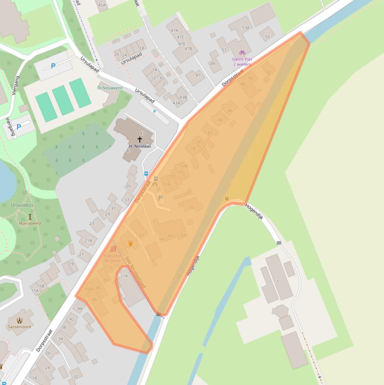 Kaart van postcodegebied 2441CJ.