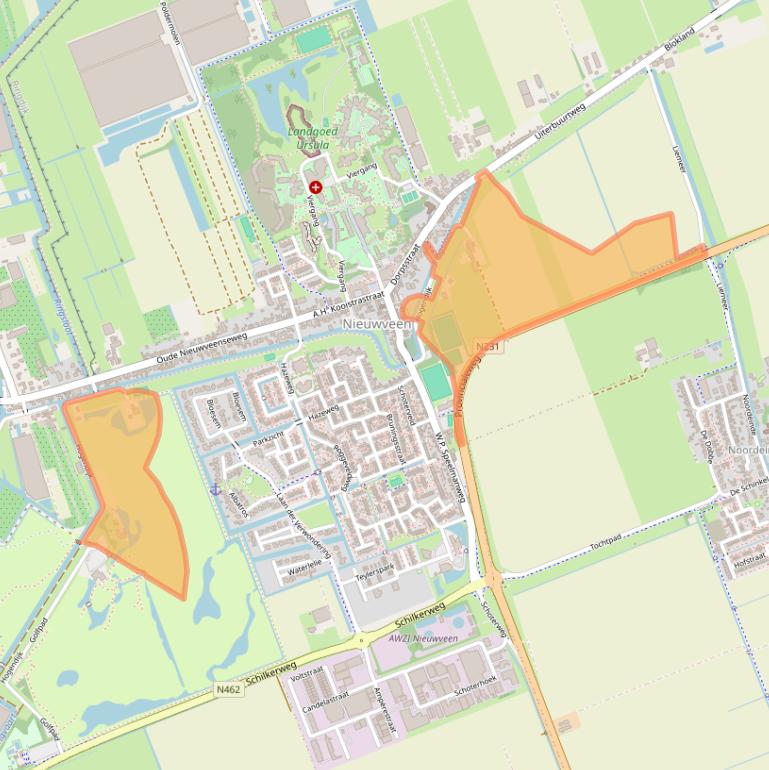 Kaart van postcodegebied 2441CK.