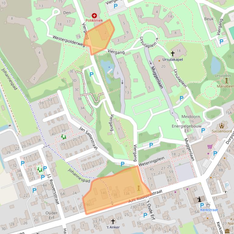 Kaart van postcodegebied 2441CP.