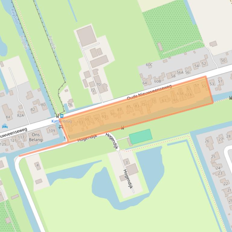 Kaart van postcodegebied 2441CS.