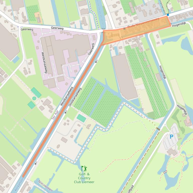 Kaart van postcodegebied 2441CT.