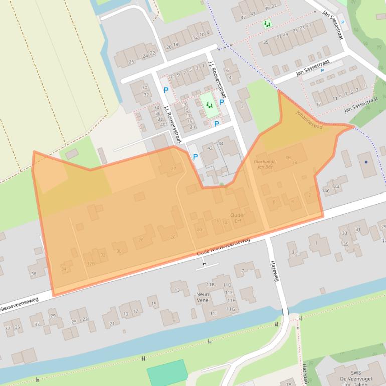 Kaart van postcodegebied 2441CV.