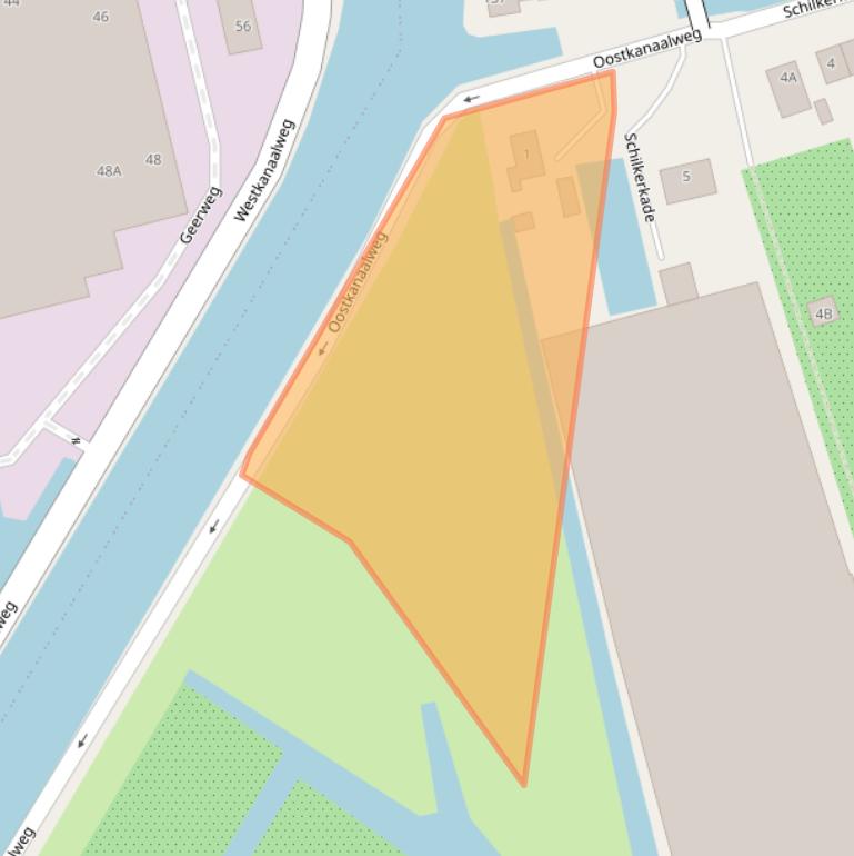 Kaart van postcodegebied 2441CZ.