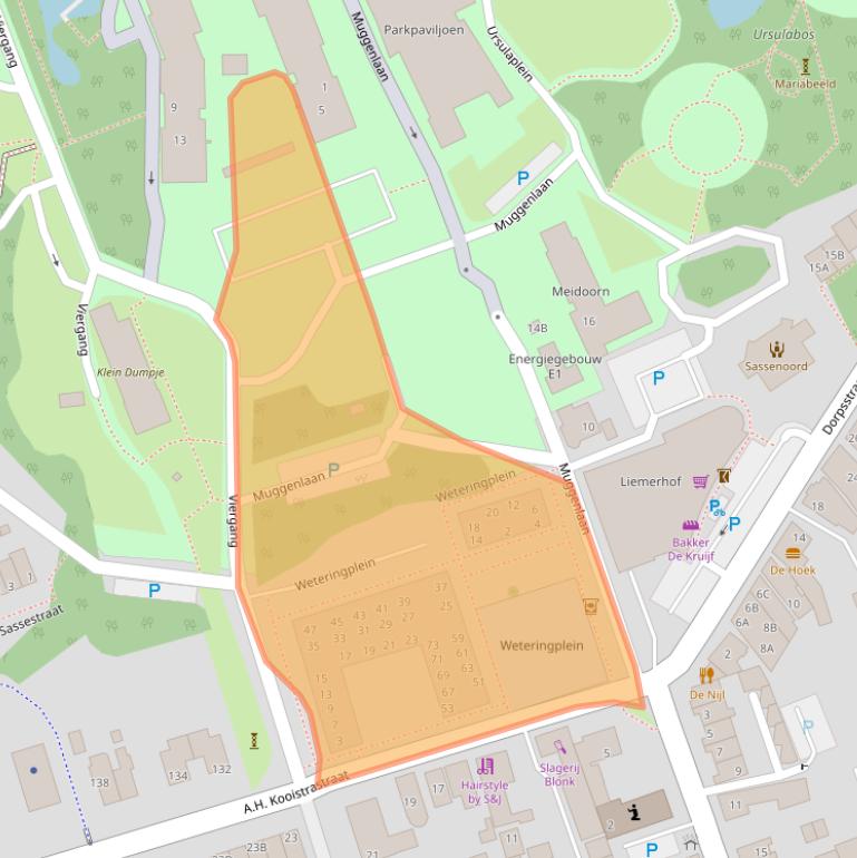 Kaart van postcodegebied 2441DD.