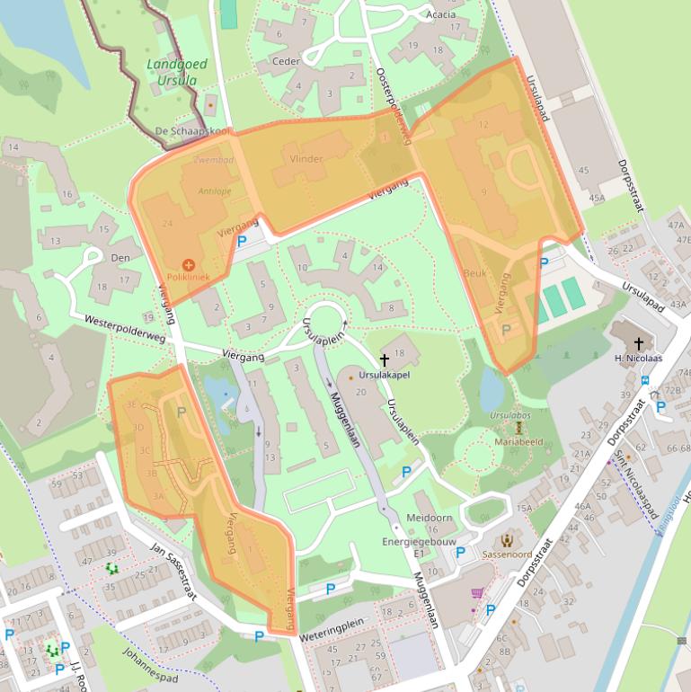 Kaart van postcodegebied 2441DT.