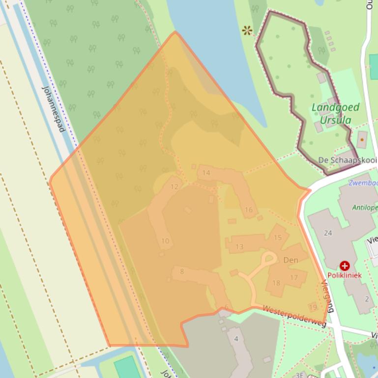 Kaart van postcodegebied 2441DZ.