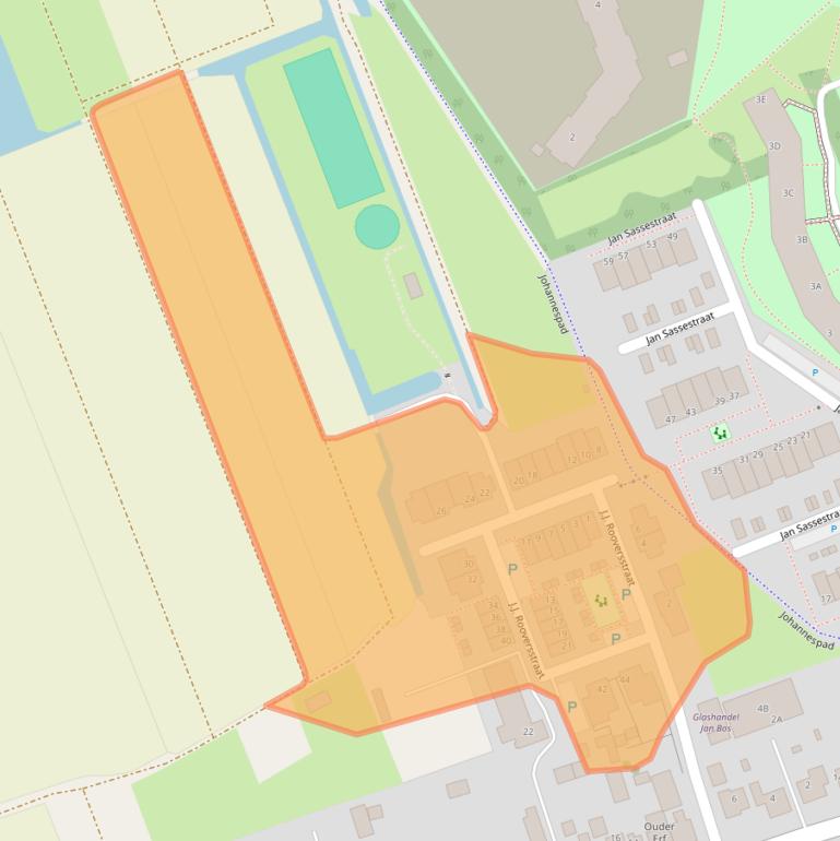 Kaart van postcodegebied 2441EL.