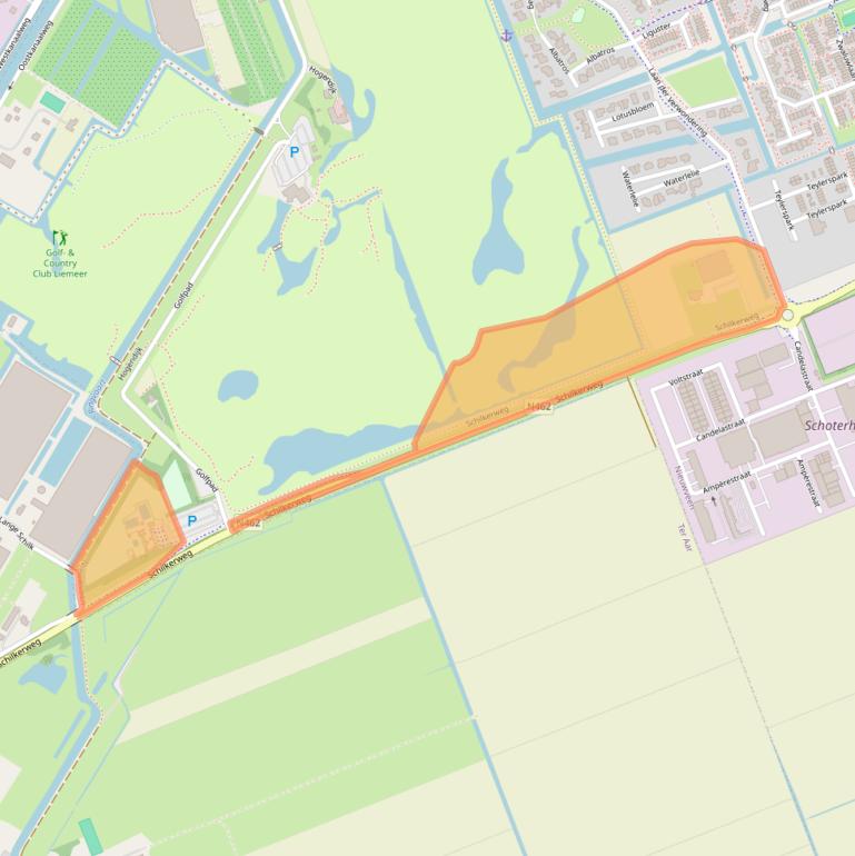 Kaart van postcodegebied 2441EX.