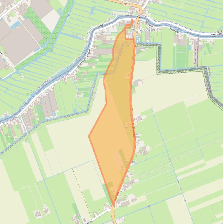 Kaart van postcodegebied 2441GE.