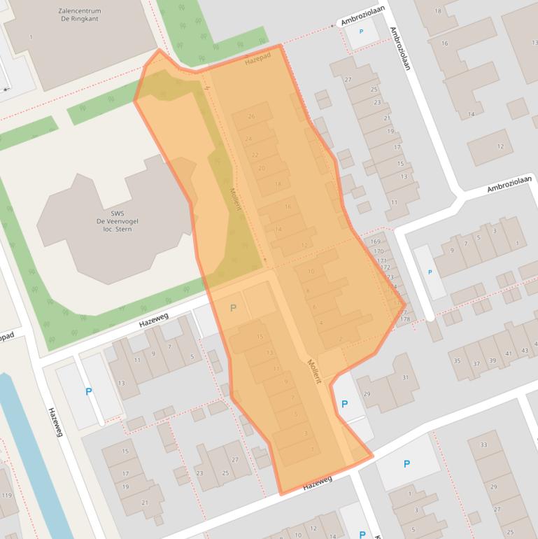 Kaart van postcodegebied 2441HA.