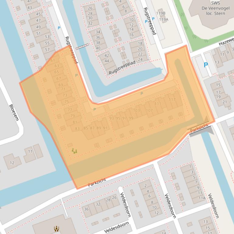 Kaart van postcodegebied 2441HC.